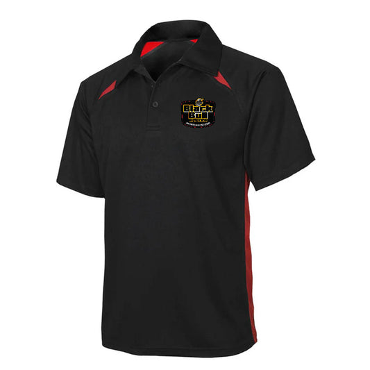 Unisex Splice Polo Black/Red BBL