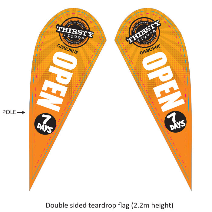PREMIUM TEARDROP FLAG - 2.2M Small TL