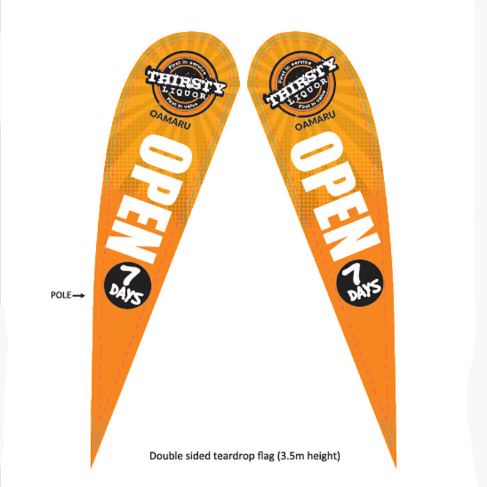 PREMIUM TEARDROP FLAG - 3.5M Large