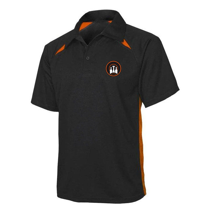 Unisex Splice Polo Black/Orange Satellite