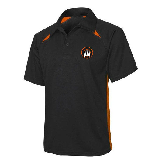 Unisex Splice Polo Black/Orange Satellite