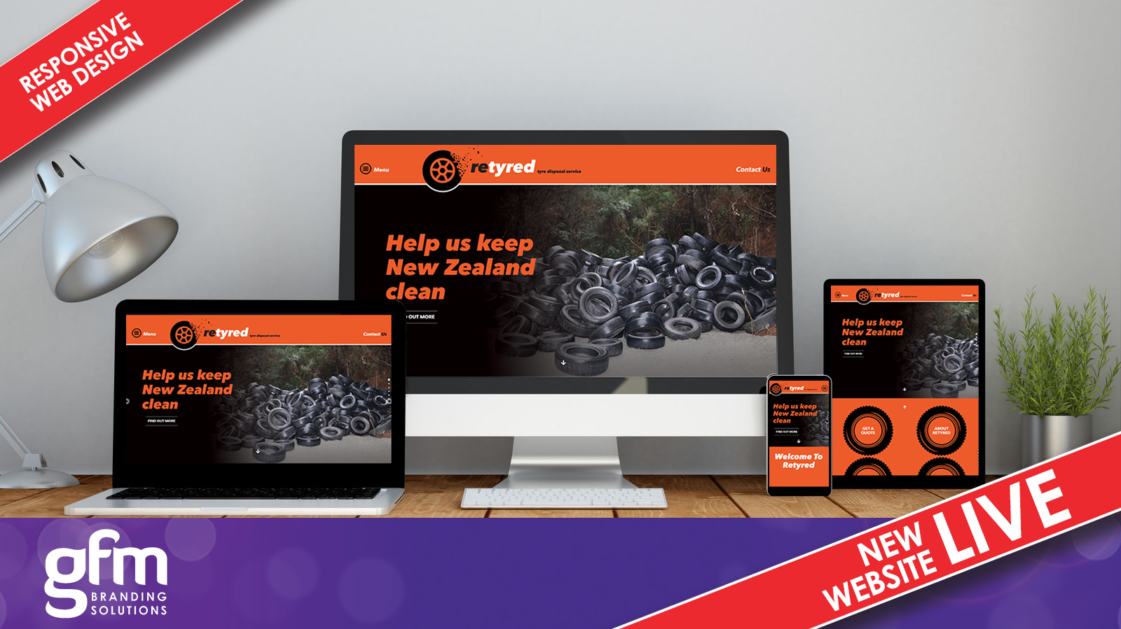 Retyred NZ fully responsive website design on multiple screens