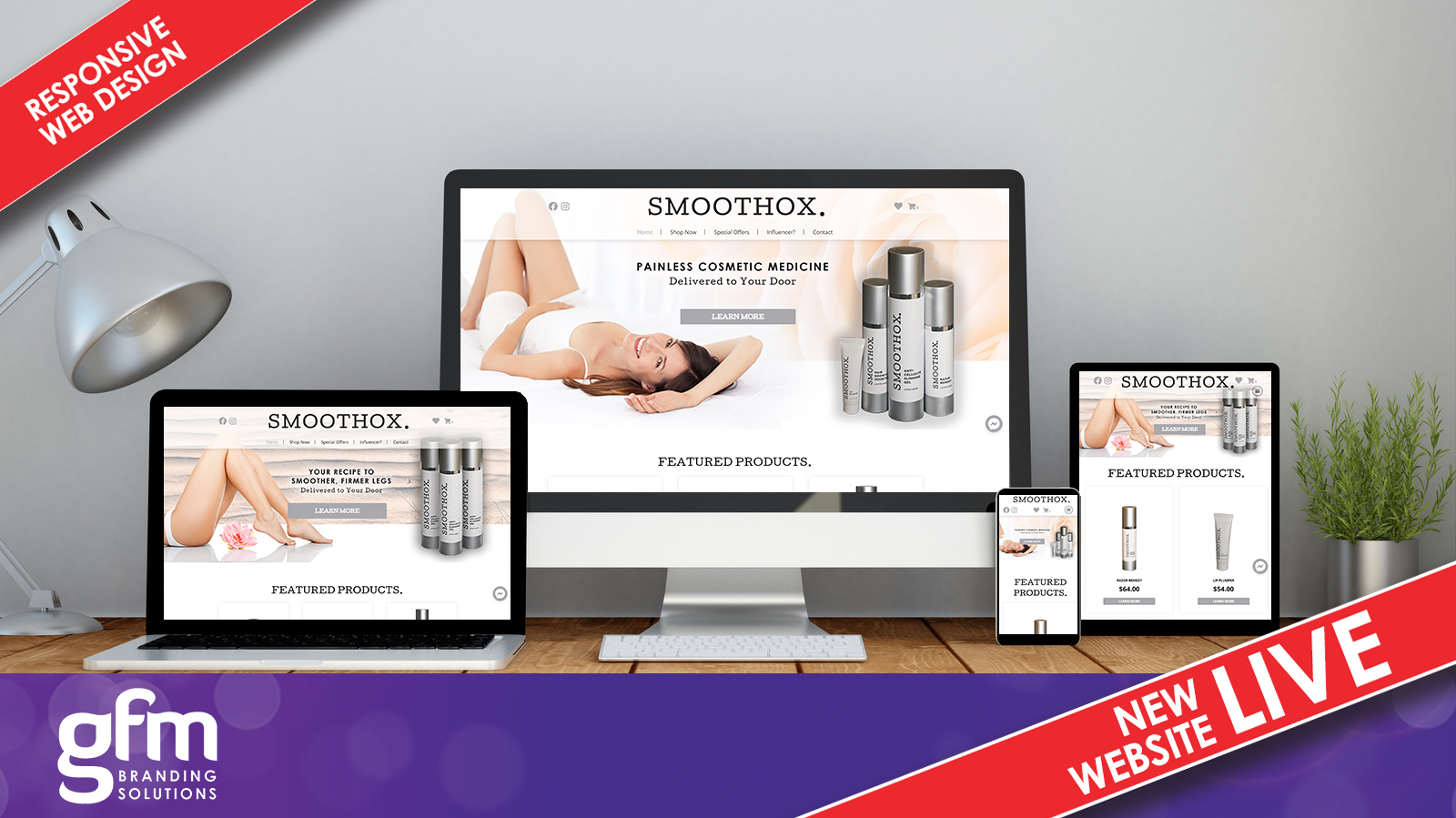 Smoothox fully responsive website design on multiple screens