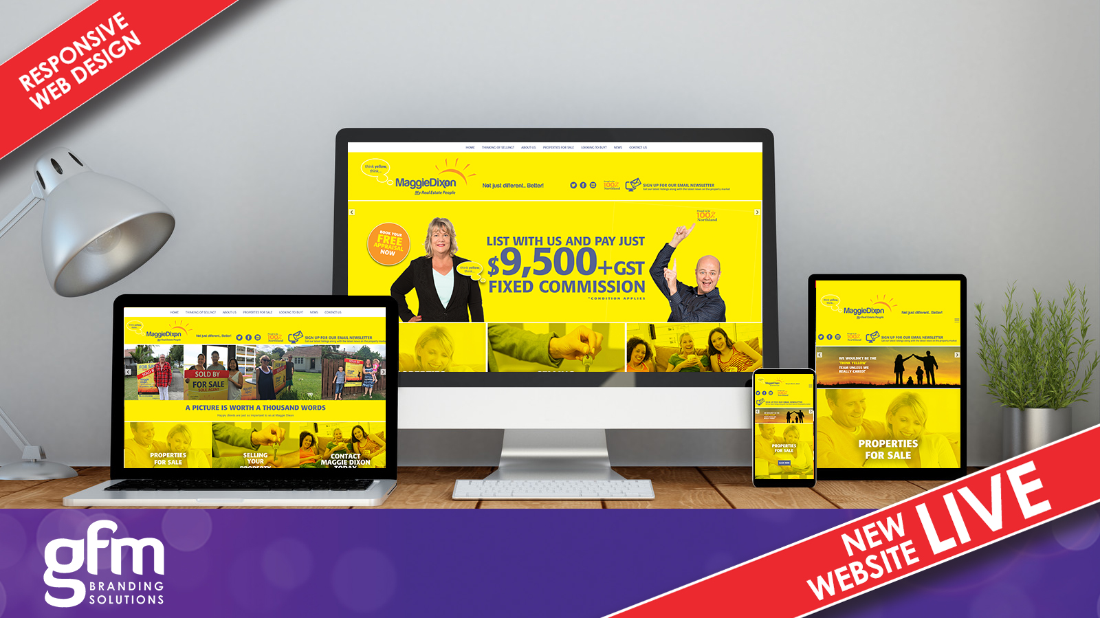 maggie dixon real estate fully responsive website design on multiple screens