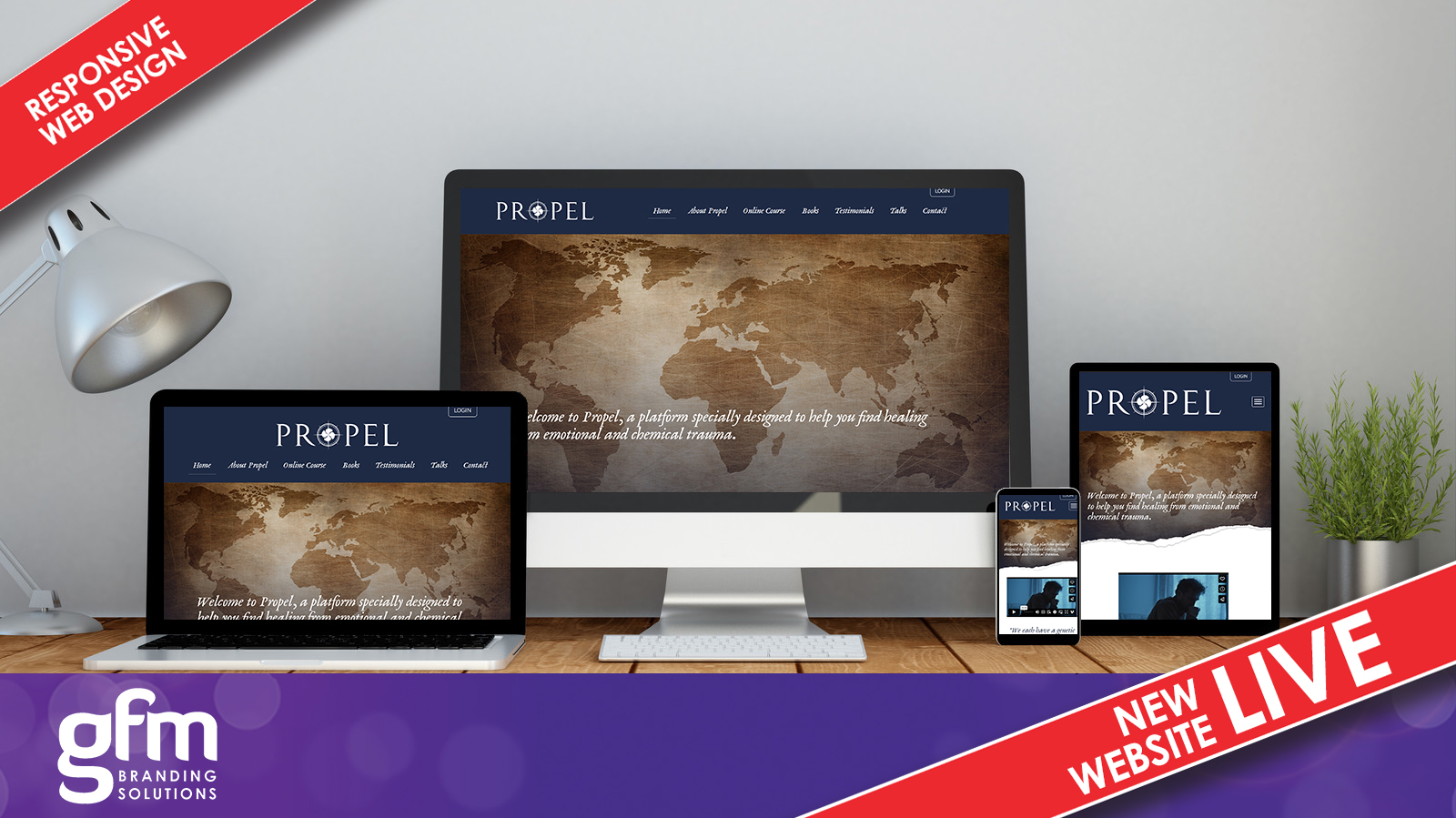 Propel fully responsive website design on multiple screens