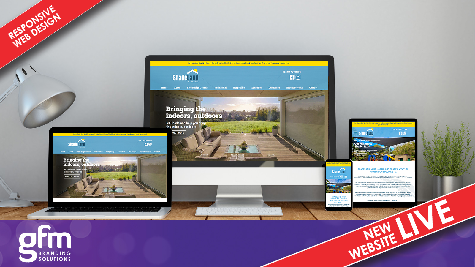 Shadeland real estate fully responsive website design on multiple screens